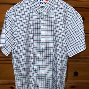 Ralph Lauren Blue and Green Checkered Button Down Shirt